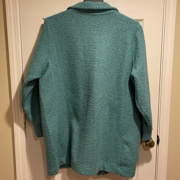 Lands End women’s teal boucle jacket size 1x 16-18W - Picture 4 of 4